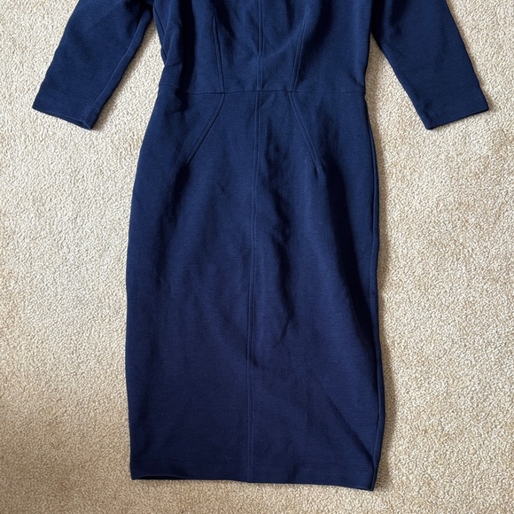 Boden Elegant Navy 3/4 Sleeve Dress 8R 8 regular scoop neck - Picture 5 of 6